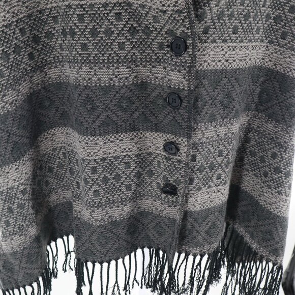 Aldo Button-Up Shawl Wrap Women's O/S Gray Fall Transitional Classic Career Warm - Picture 2 of 8